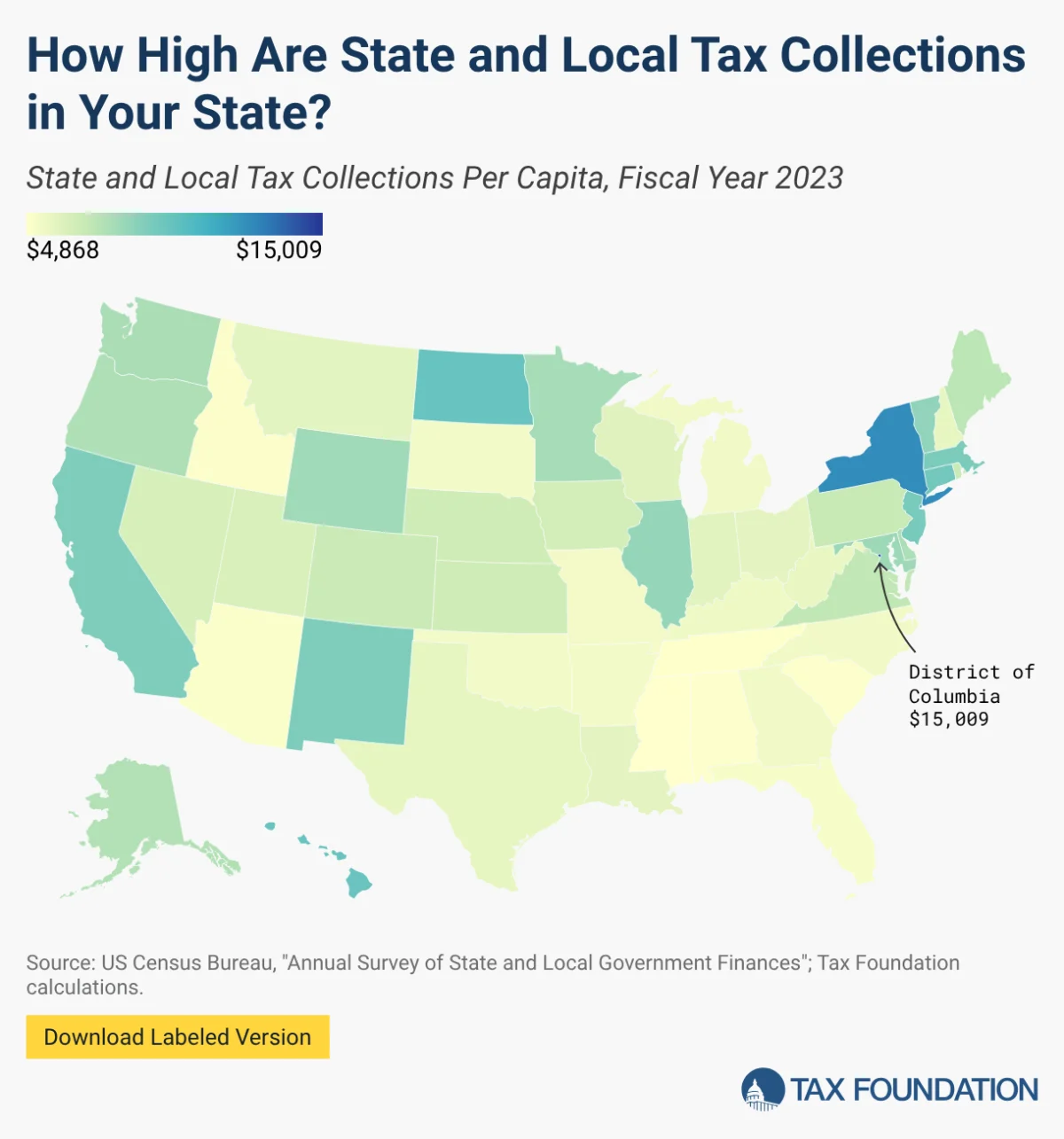 State and Local Tax Collections Reveal Wide Disparities Across U.S. in Fiscal Year 2023