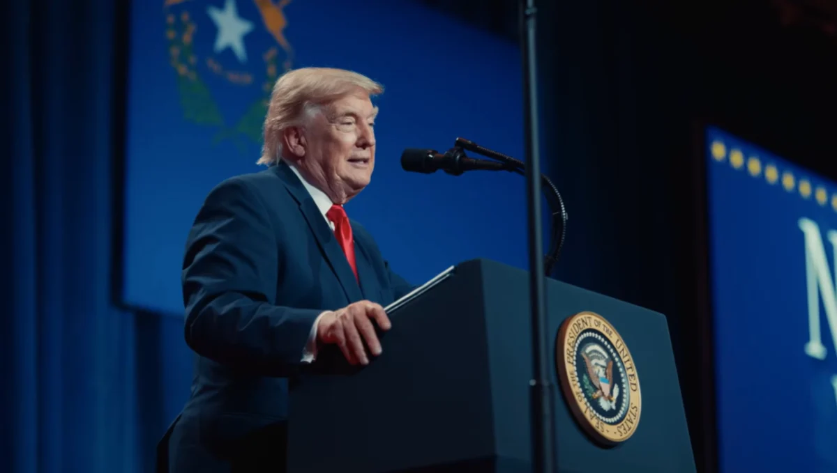 President Donald Trump touts tax policy benefits in Las Vegas amid economic scrutiny
